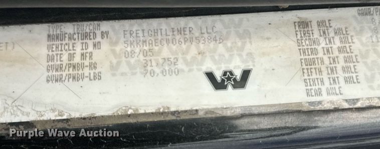 image for item EQ1415 2006 Western Star 4900FA roll-off container truck