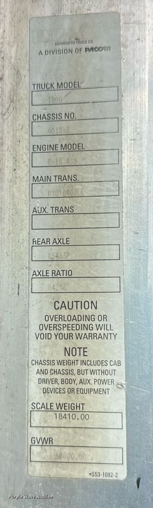 image for item EQ1416 2004 Kenworth T800 roll-off container truck