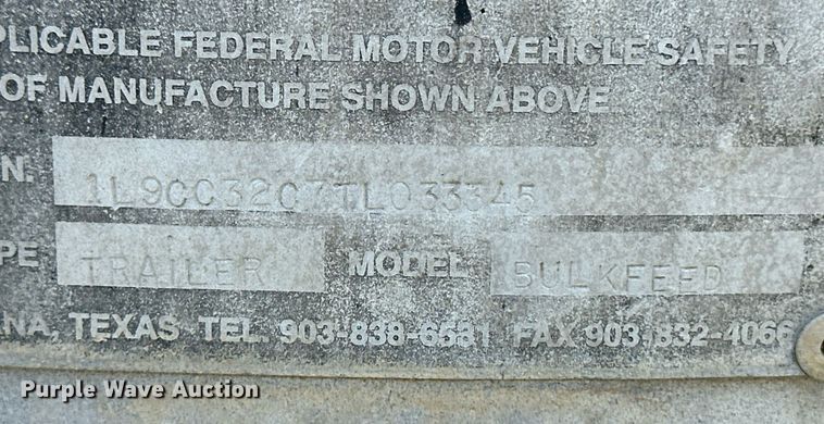 image for item EQ4658 1996 Ledwell Bulkfeed feed delivery trailer