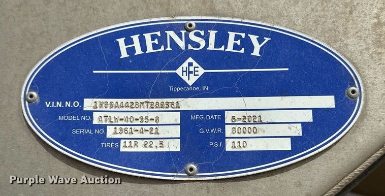 image for item EQ4685 2021 Hensley ATLW-40-35-8 feed delivery trailer