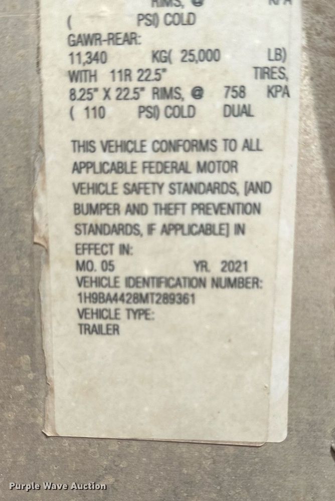 image for item EQ4685 2021 Hensley ATLW-40-35-8 feed delivery trailer