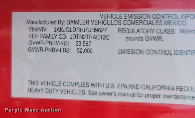 image for item FB9384 2018 Freightliner Cascadia 125 semi truck