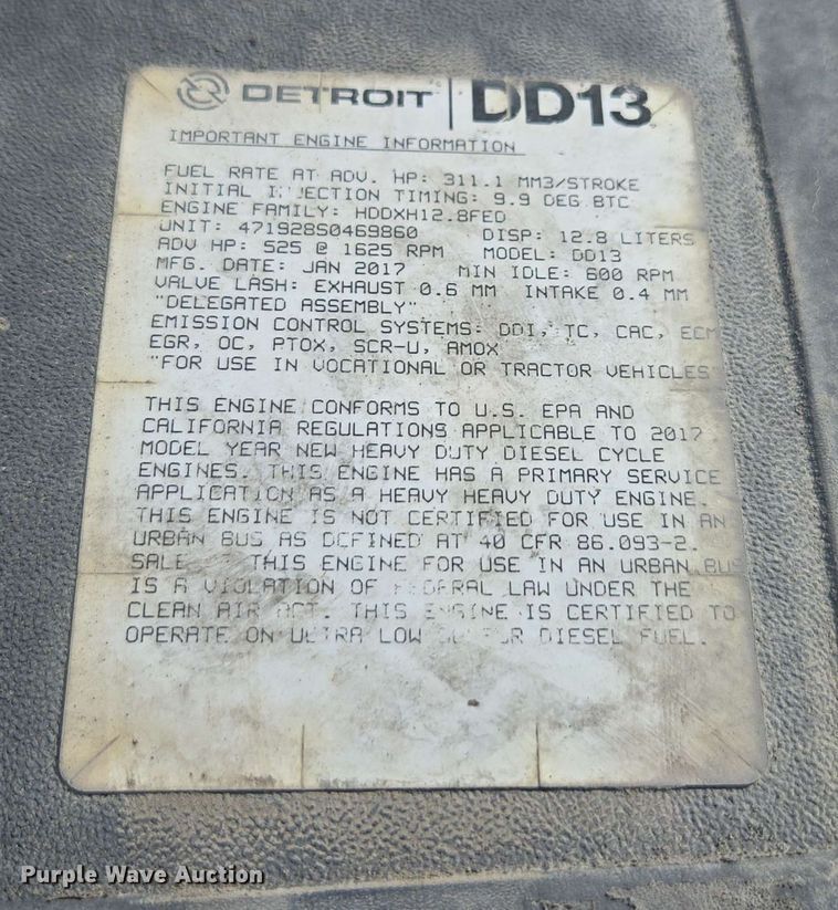 image for item FB9385 2018 Freightliner Cascadia125 semi truck