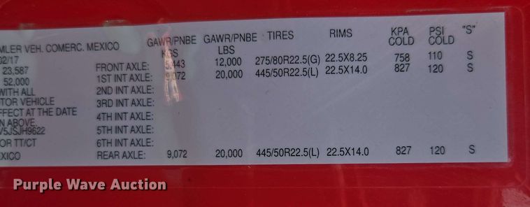 image for item FB9387 2018 Freightliner Cascadia 125 semi truck