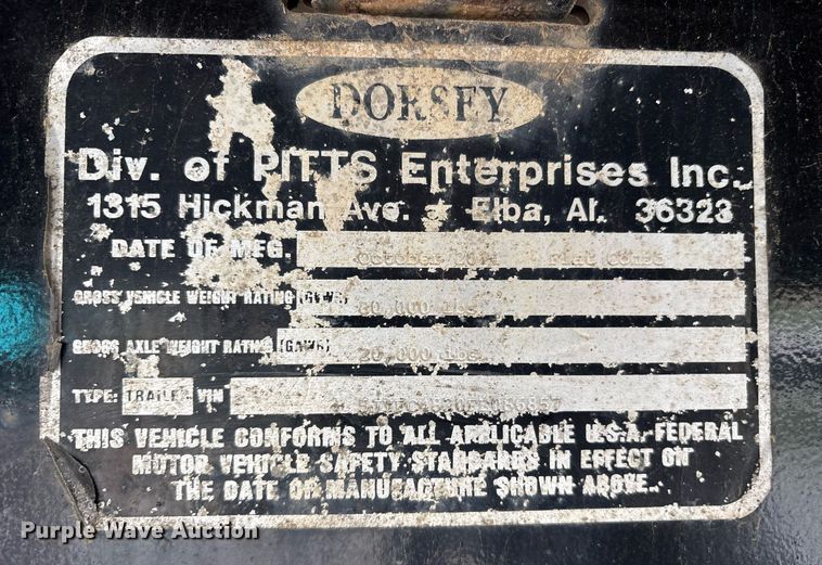 image for item OB9681 2015 Dorsey Flat Combo flatbed trailer