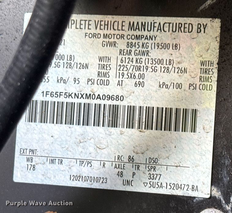 image for item YA0320 2021 Ford delivery truck