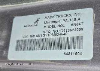image for item YA0365 2023 Mack Anthem semi truck