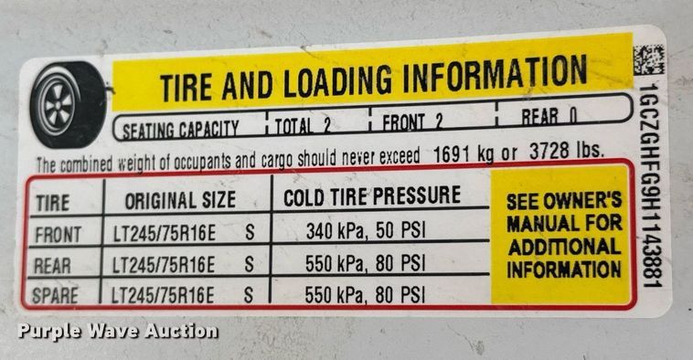 image for item DO0957 2017 Chevrolet Express 3500 van