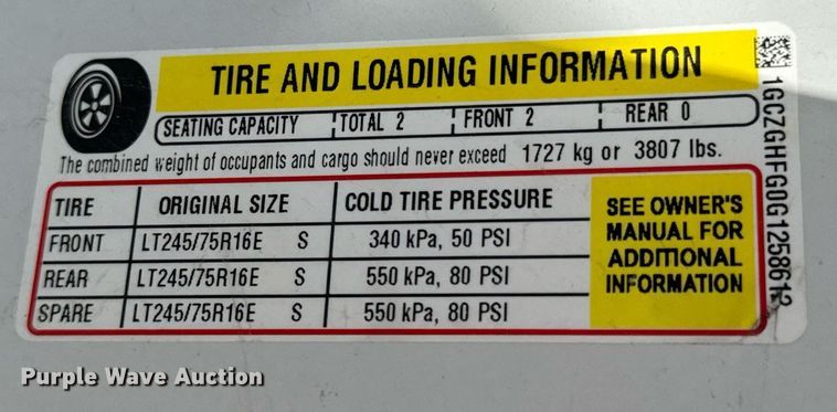 image for item DO0958 2016 Chevrolet Express 3500 van