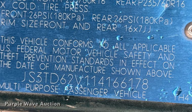 image for item DO0986 2001 Suzuki Grand Vitara SUV