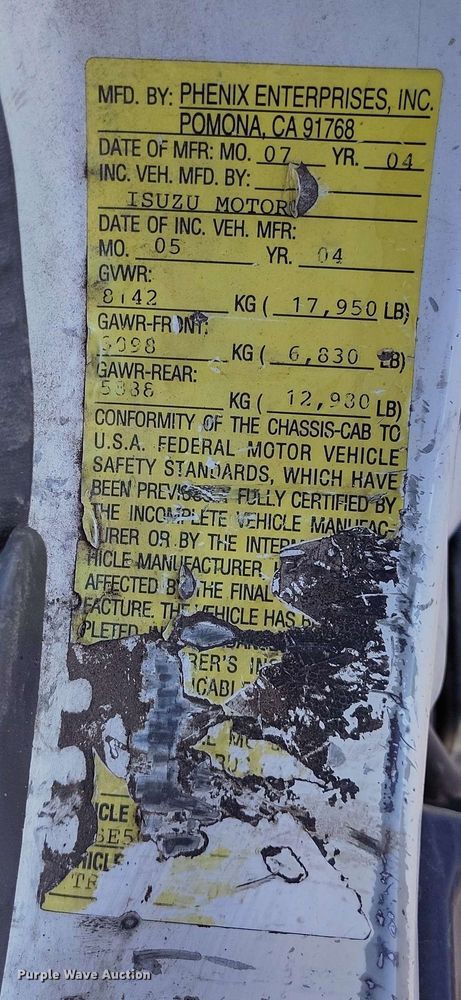 image for item DP4923 2005 Chevrolet W5500 utility / service truck