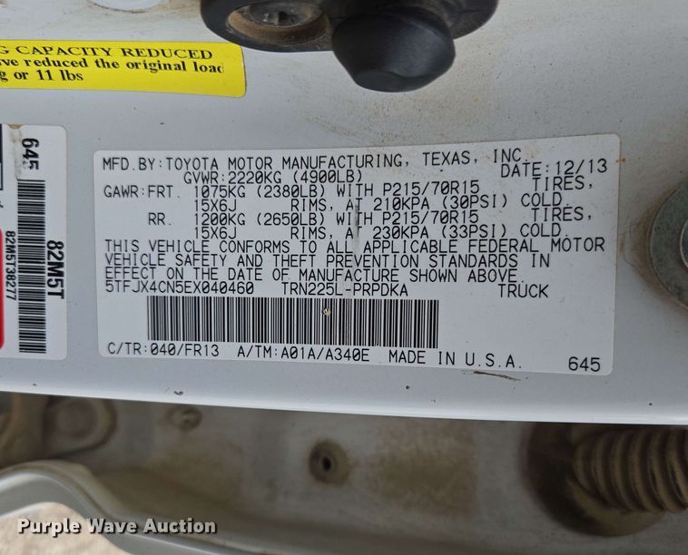 image for item DP6369 2014 Toyota Tacoma Double Cab pickup truck