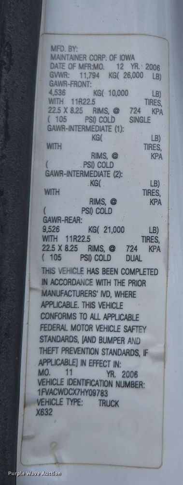 image for item DP6374 2007 Freightliner Business Class M2 utility / service truck