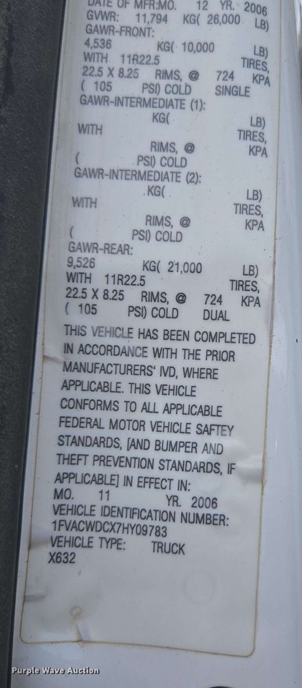 image for item DP6374 2007 Freightliner Business Class M2 utility / service truck