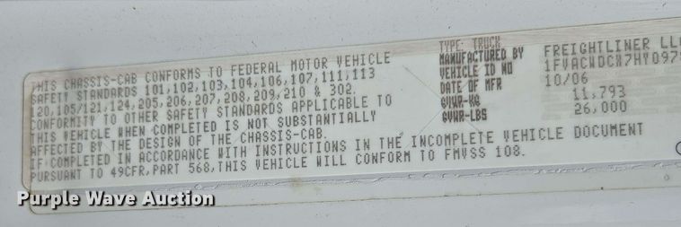 image for item DP6374 2007 Freightliner Business Class M2 utility / service truck