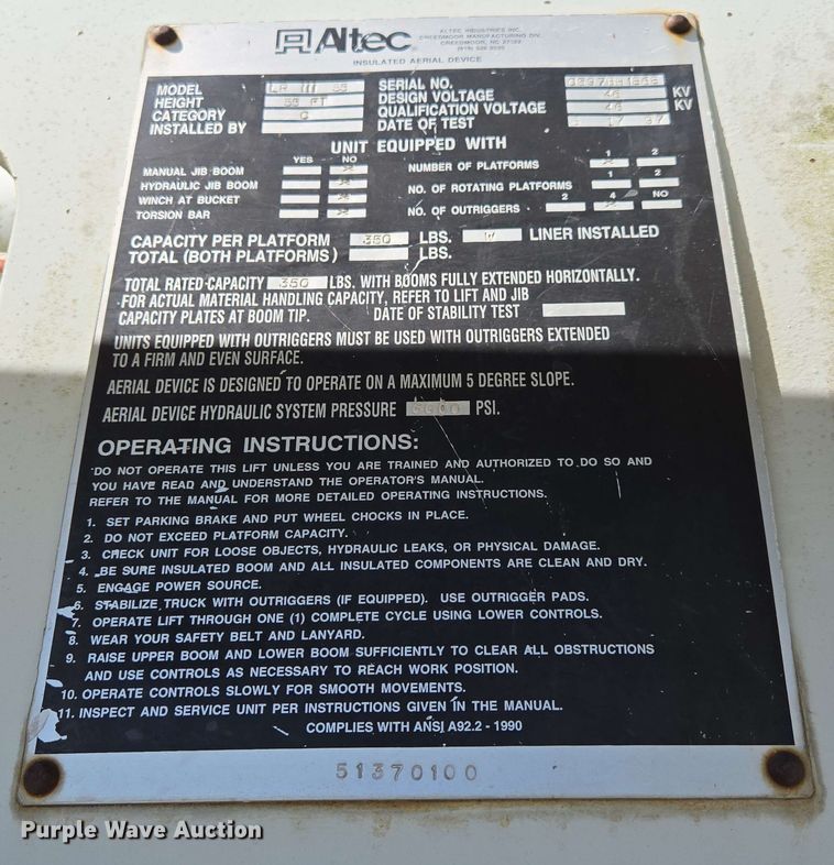 image for item DP6381 1987 Mack CS300P bucket truck