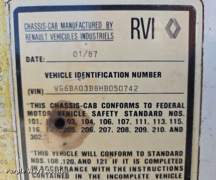 image for item DP6381 1987 Mack CS300P bucket truck