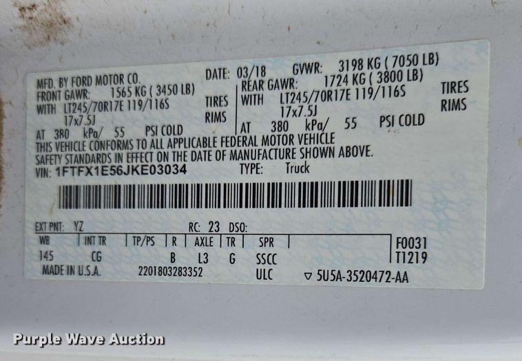 image for item DP6406 2018 Ford F150 XL SuperCab pickup truck