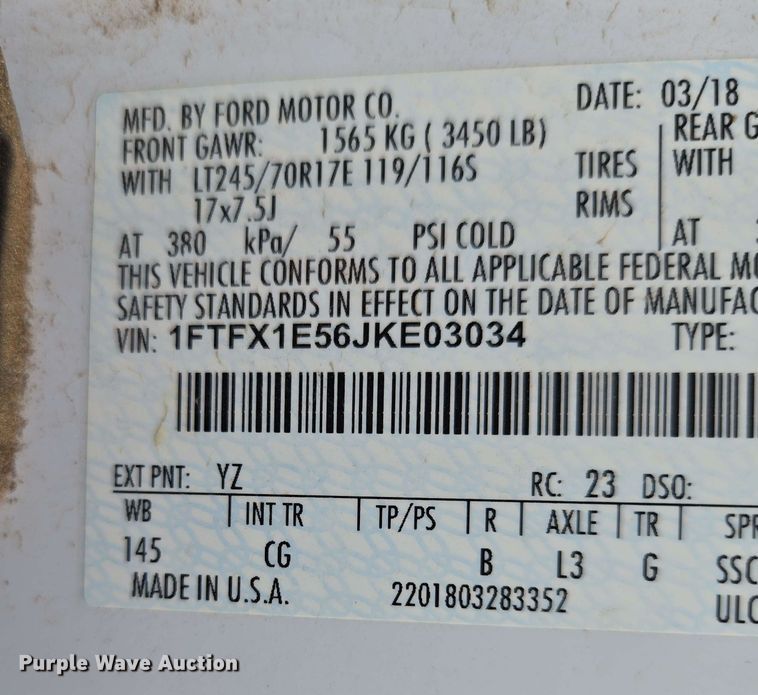 image for item DP6406 2018 Ford F150 XL SuperCab pickup truck