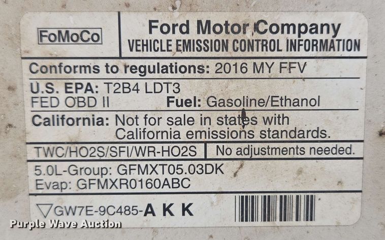 image for item DP6407 2016 Ford F150 SuperCab pickup truck