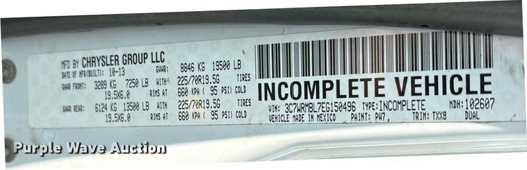 image for item DS3666 2014 Dodge Ram 5500HD utility / service truck