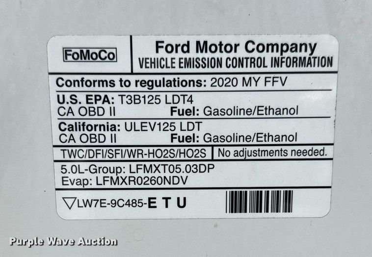 image for item DS3702 2020 Ford F150 SuperCrew pickup truck