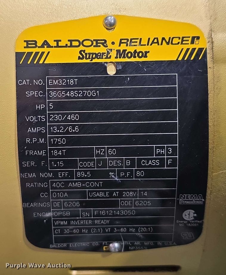 image for item DT6824 1980 Quincy 340-33 air compressor