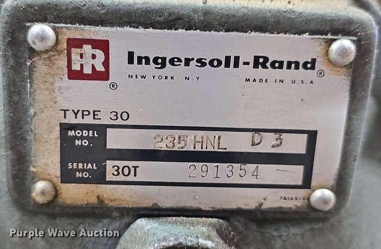 image for item DT6826 1969 Ingersoll Rand 235HNL-D3 air compressor