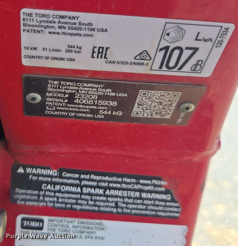 image for item DU7753 Toro STX26 stump grinder