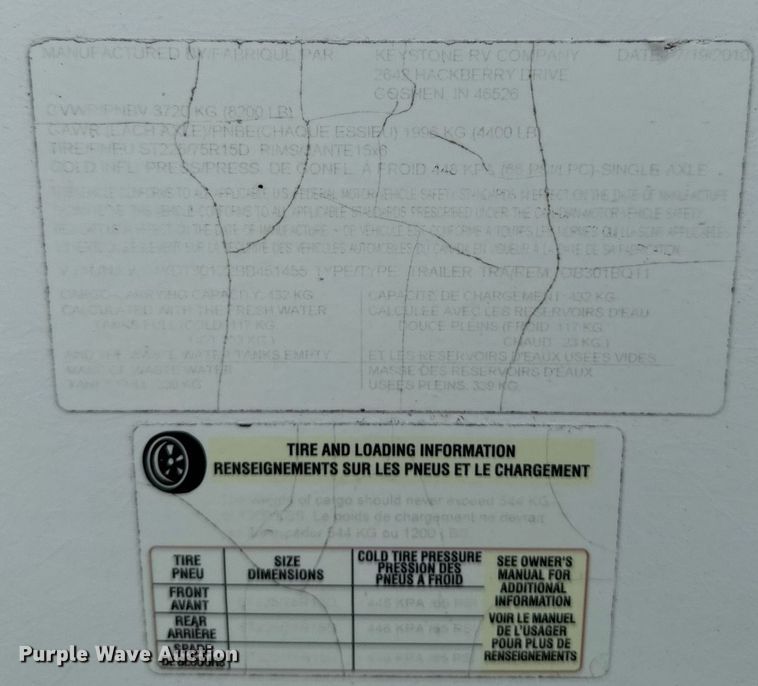 image for item DV2533 2011 Keystone Outback camper