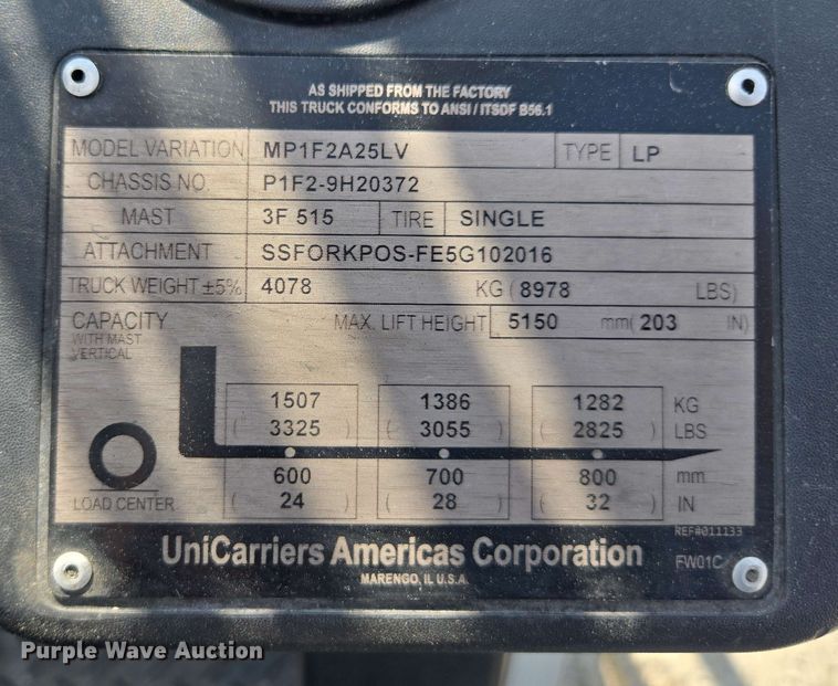 image for item DW1944 Nissan PF50 forklift