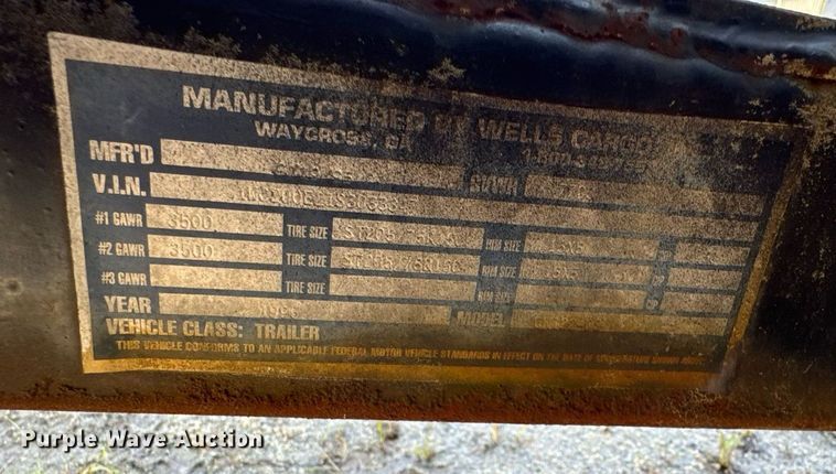 image for item DW1972 1995 Wells Cargo fiber optic splicing trailer