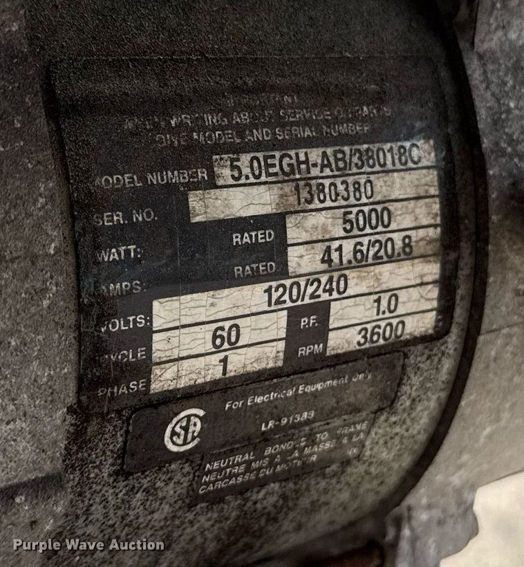 image for item DW1982 Onan Pro 5000 generator