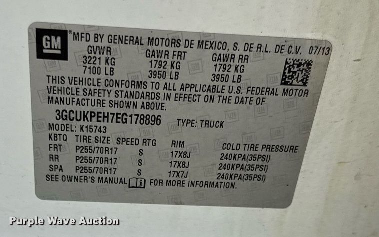 image for item DZ4027 2014 Chevrolet Silverado 1500 Crew Cab pickup truck