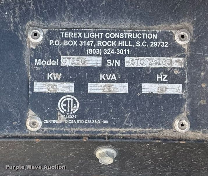 image for item DZ4049 Terex T25G generator