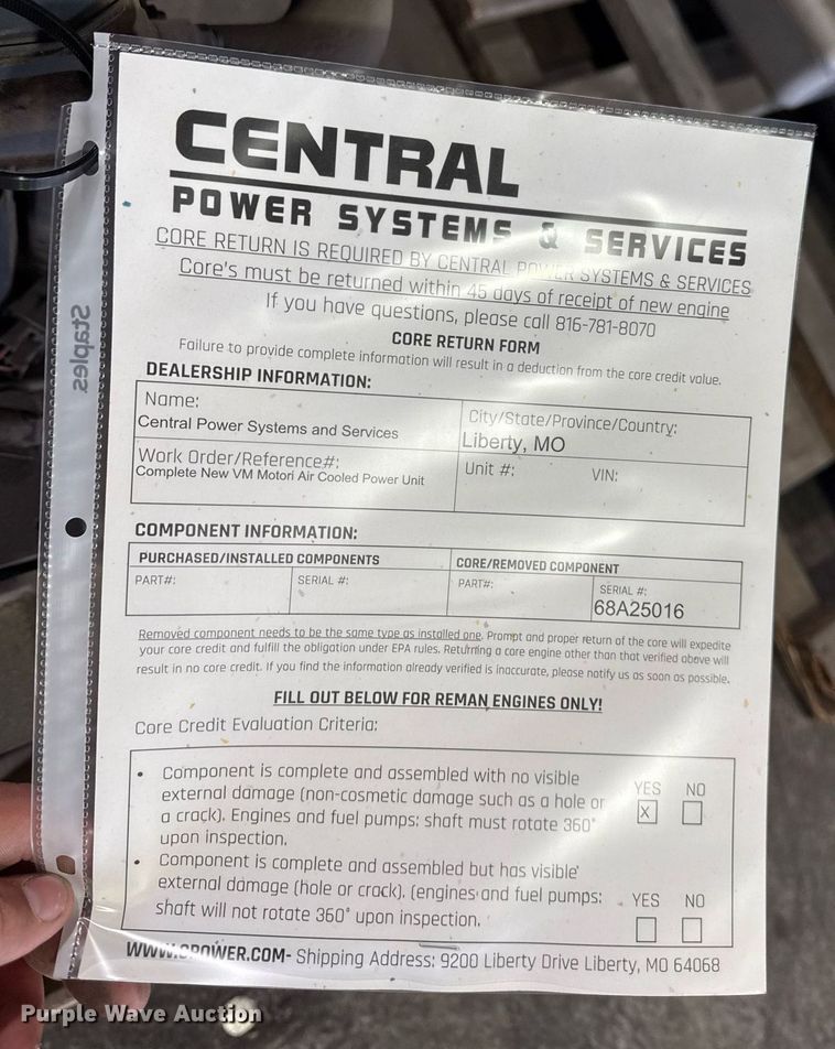 image for item DZ4136 VM Motori SUN 3105 engine