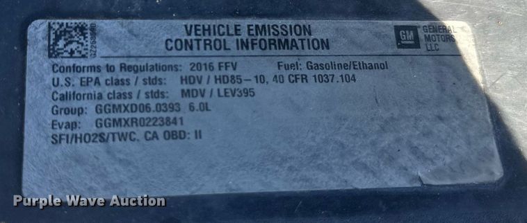 image for item EB2494 2016 Chevrolet Silverado 2500HD Double Cab pickup truck