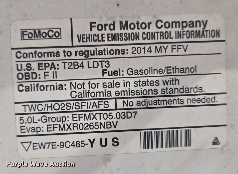 image for item EC4221 2014 Ford F150 XLT SuperCab pickup truck