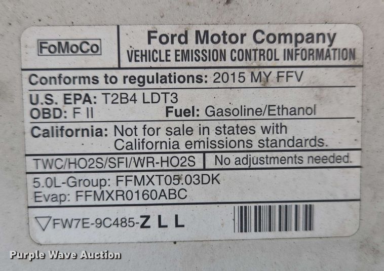 image for item EC4222 2015 Ford F150 XL SuperCab pickup truck 