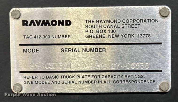 image for item EF1989 2007 Raymond SA-CSR30T order picker