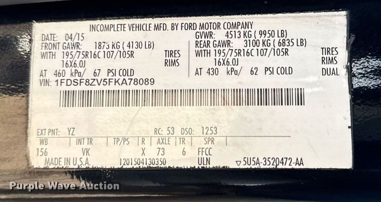 image for item EG2351 2015 Ford Transit 350 utility / service van