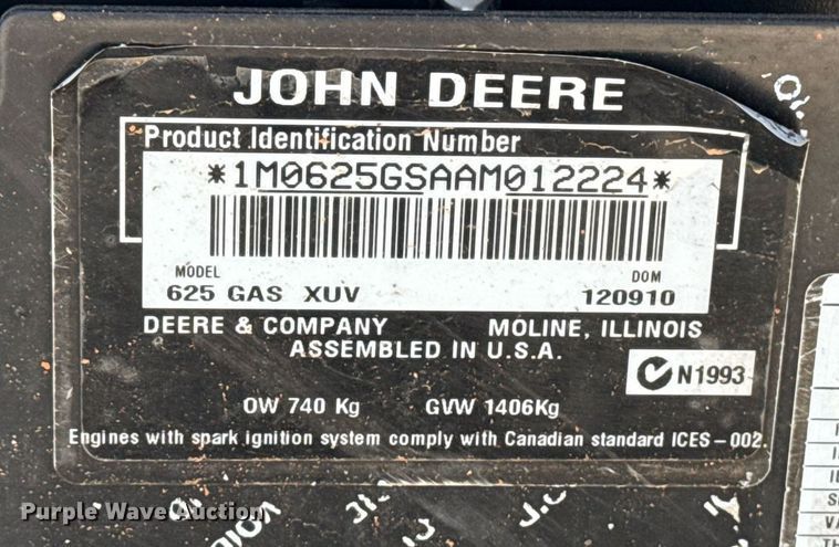 image for item EG5688 2010 John Deere Gator utility vehicle