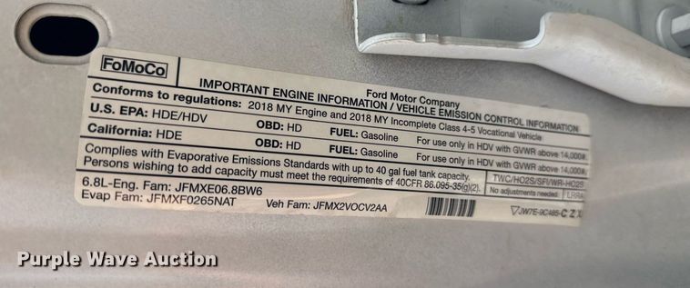 image for item EG5761 2018 Ford F550 flatbed truck