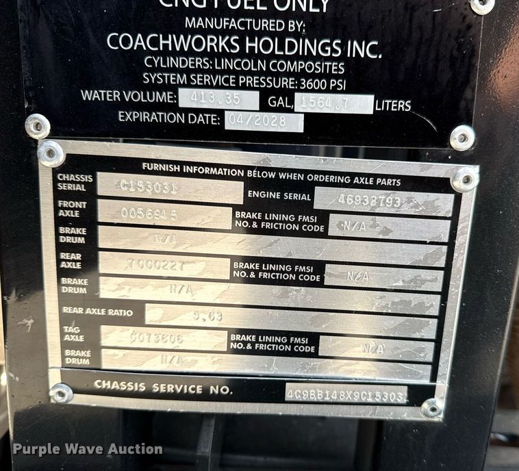 image for item EG5768 2009 BlueBird Coachworks coach bus