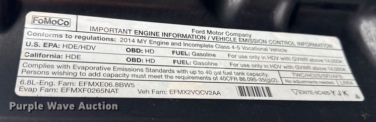 image for item EG5784 2014 Ford F550 box truck