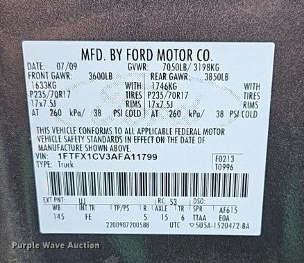 image for item EI8921 2010 Ford F150 SuperCab pickup truck