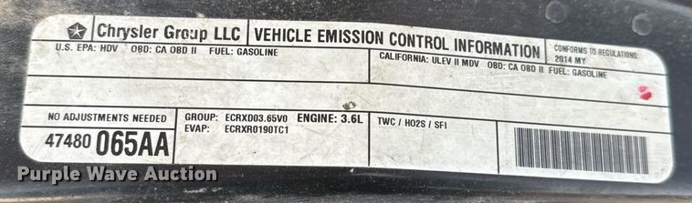 image for item EJ3599 2014 Ram Promaster 3500 van