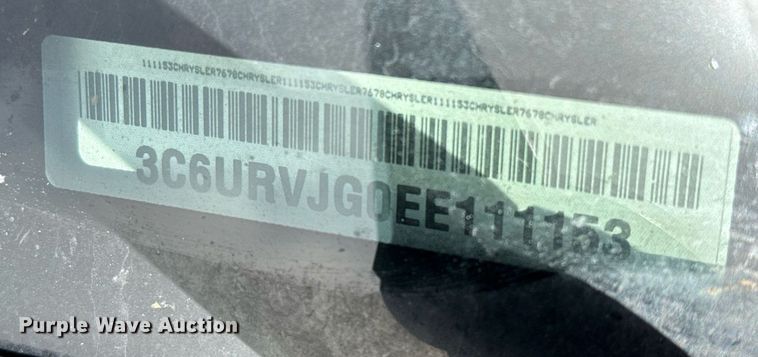 image for item EJ3599 2014 Ram Promaster 3500 van