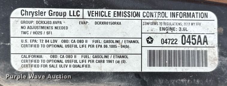 image for item EJ3602 2013 Dodge Grand Caravan van