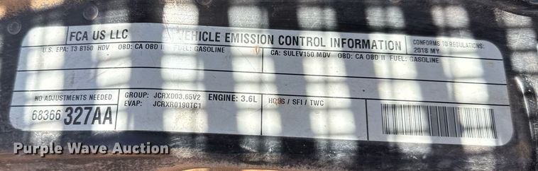 image for item EJ3603 2018 Ram Promaster 3500 van